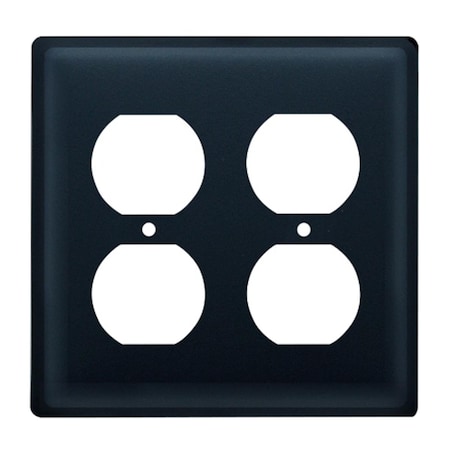 Village Wrought Iron Plain - Double Outlet Electric Cover EOO-87